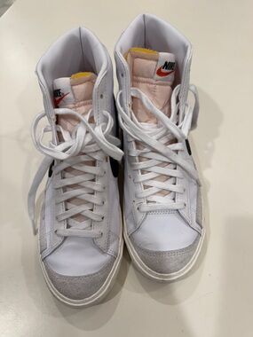 Nike White Pink Black High-Top Sneakers